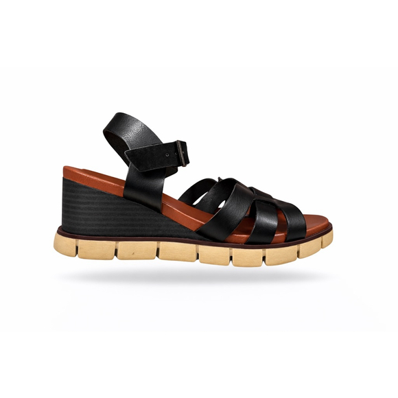 MIA Shoes - MIA Annalyn Wedge Sandals Black Strappy Comfort Sole Women’s Size 9